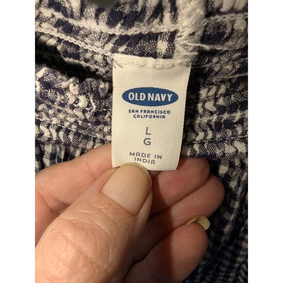 Old Navy Peasant Dress Womens L Gingham Midi Cottagecore Prairie Ruffle Boho - Picture 2 of 4